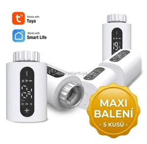 MAXI BALENÍ 5x Zigbee chytrá termostatická hlavice s LCD displejem – TUYA
