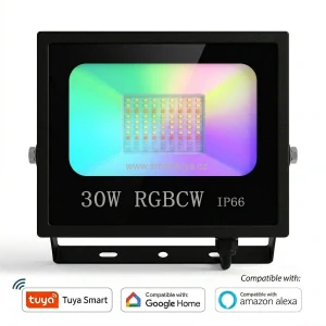 WiFi venkovní chytrý RGBCW LED reflektor Tuya - 30W (PST-FL-30W)